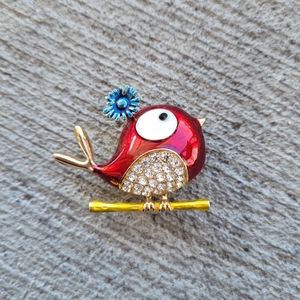 Little Red Bird Brooch NWT